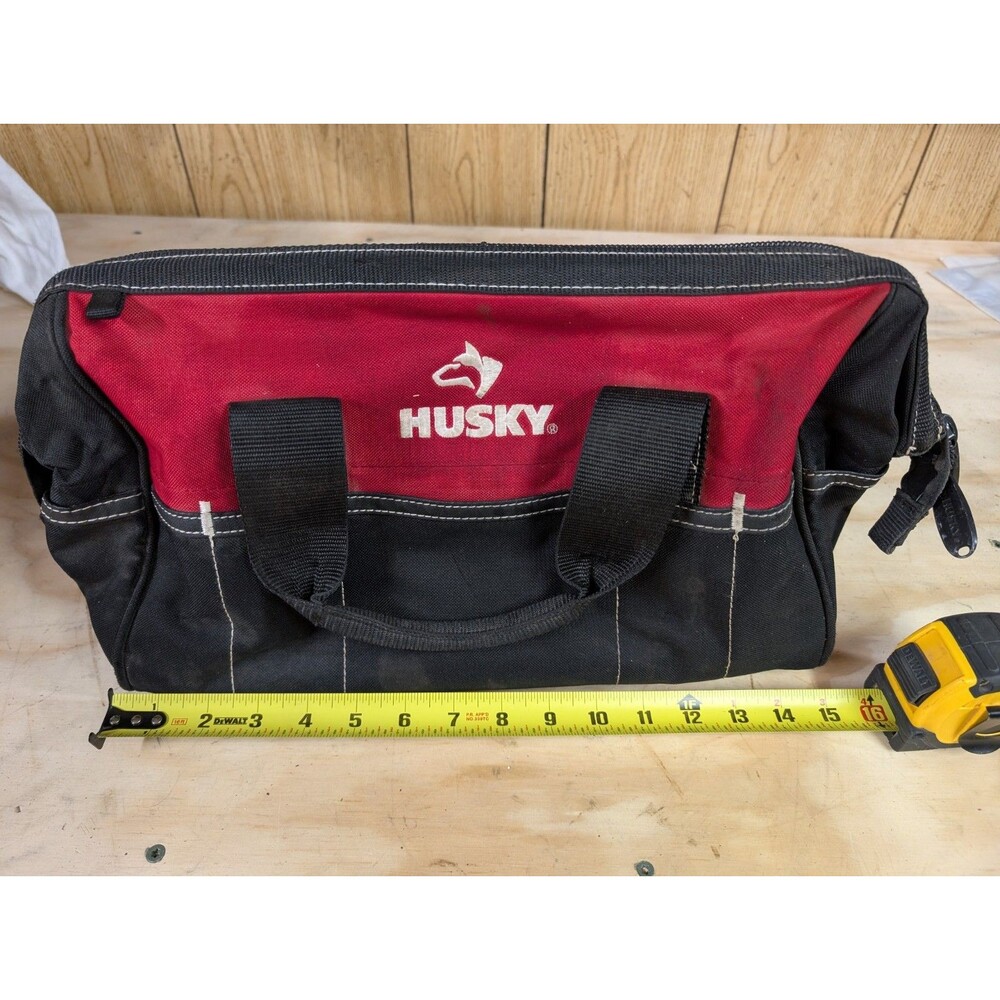 Husky Tool Bag 15 in. 8 Pocket Zippered Gently Used